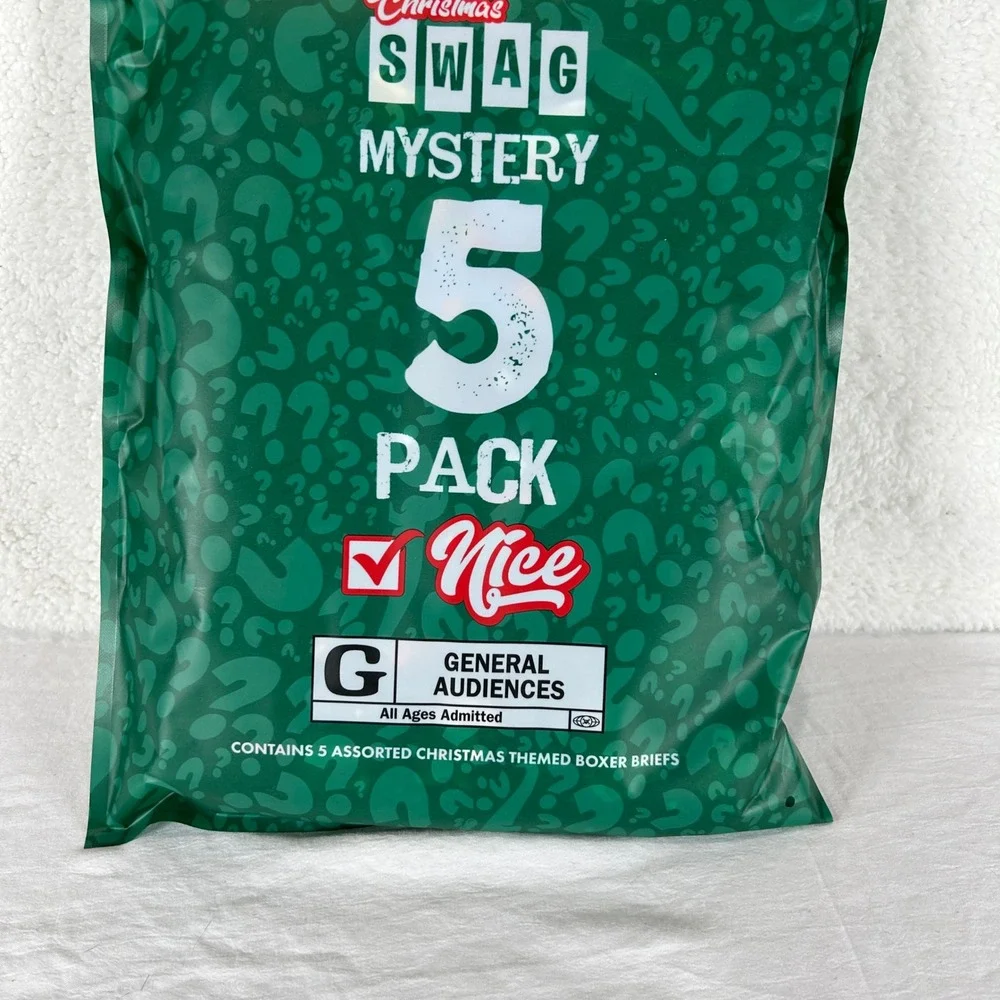 Swag Boxers Christmas Mystery 5 Pack Men‎ Small S Boxer Briefs Assorted New